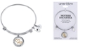 Unwritten Two-Tone Double Heart Mother Daughter Charm Bangle Bracelet in Stainless Steel with Silver Plated Charms